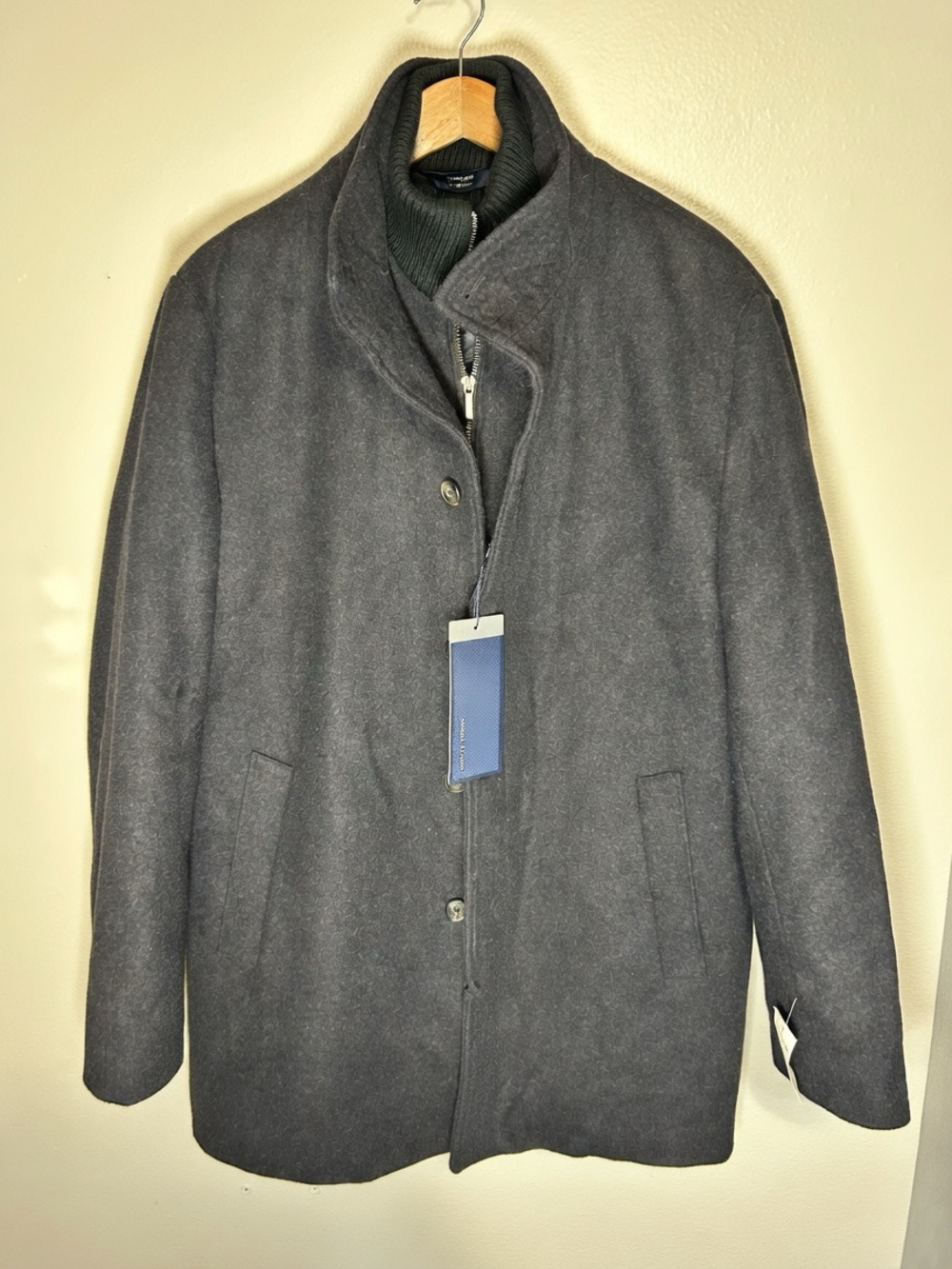 Cardinal of Canada Car Coat Men XL Wool Blend Quilted Lined 1534A26